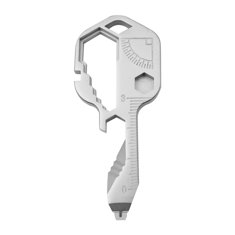 WANGCL 24-in-1 Mini Multitool Key Shape Stainless Steel Outdoor for