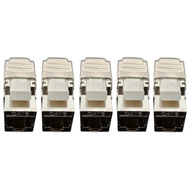 Micro Connectors, CAT6 Shielded Keystone Jack Tool-Less Silver (5-Pack) (FRT-866ST-5)