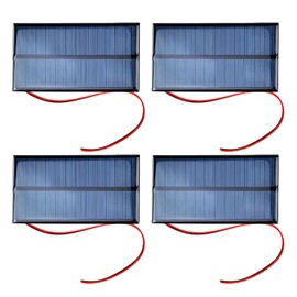 4 Pcs Mini Solar Panel,1W DC 6V Polysilicon Solar Cell Charger Module,with 30cm Cable,Small Photovoltaic Power Cells Charge,for Scientific Research Projects,Making Lawn Lights,Landscape Lights,DIY
