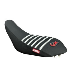 QK RACING Seat Cover Compatible Fit for Yamaha Raptor Seat Cover 700 700R Seat Cover 2006-2021 (Black Sides/White Ribs), Red Sides/Black Top