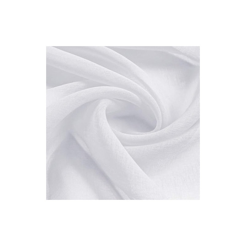 MRTREES Kitchen Net Curtains for Windows 45 Drop, White Sheer