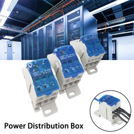 UKK-80A / 125A / 160A Electric Insulated DIN Rail Terminal Block Distribution Box Wire Connector Universal Power Junction Box for Power Distribution Cabinets