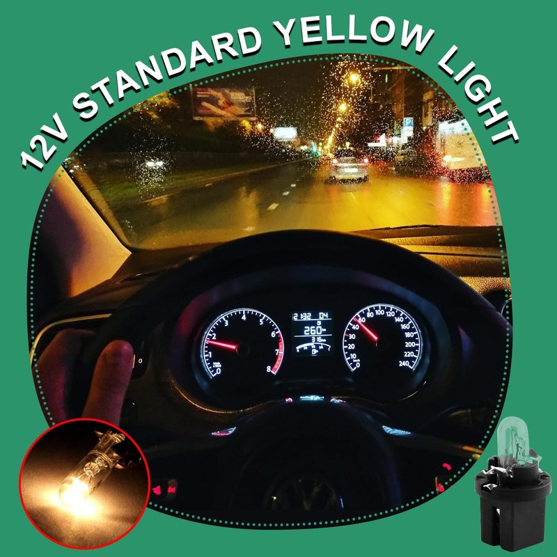 LEMLIN 10 Pieces Dashboard Bulbs, DC 12V 2W 30MA Bulbs
