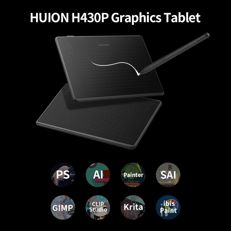 Huion H430P Graphics Tablet Drawing Tablet with 4096 Levels Pressure