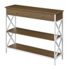 Convenience Concepts Tucson 1-Drawer Console Table with Shelves, Driftwood/White