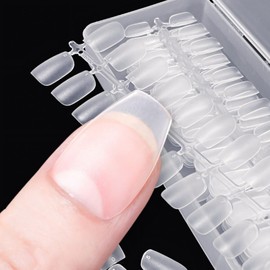 COLORBIRD Nail Tip, Ultra Thin, Short, Clear, Sanding, Natural Fit, False Nails (Ballerina S, 300pcs)
