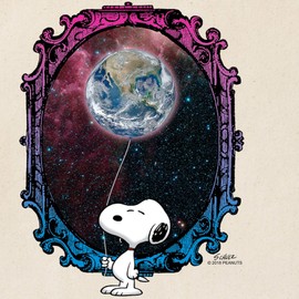 CafePress Space Snoopy Natural Canvas Tote Bag, Reusable Shopping Bag