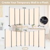Room Divider 6 Panel Room Dividers/Wheels, Fabric Room Divider Panel