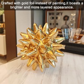 ALIWINER Gold Sea Urchin Abstract Statues Stunning Gold Foil Home Decor Accent for Modern Coastal Home Décor, Gift for Wedding, Housewarming,Thanksgiving,Christmas