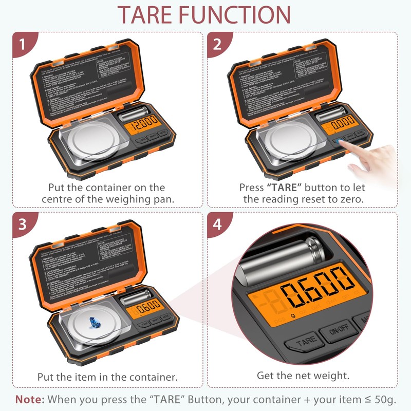 LOFICOPER Digital Pocket Scale, 50 g/0.001 g Fine Scale, Milligram