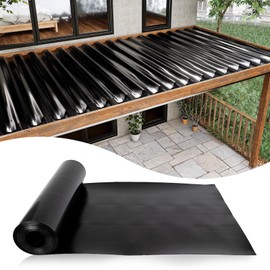 Muzata 1PCS 50FT Black Under Deck Drainage System Trough HDPE Waterproofing Membrane Fit for 16“ Joist Spacing M081