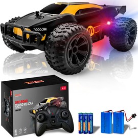 Turbo Racers Offroad Remote Control Car for Boys 1:20 - High Speed RC Car for Teens, 20km/h Fast RC Cars with LED Light, 2 Rechargeable 1000mAh Batteries - All Terrain RC Car Gift for Boys
