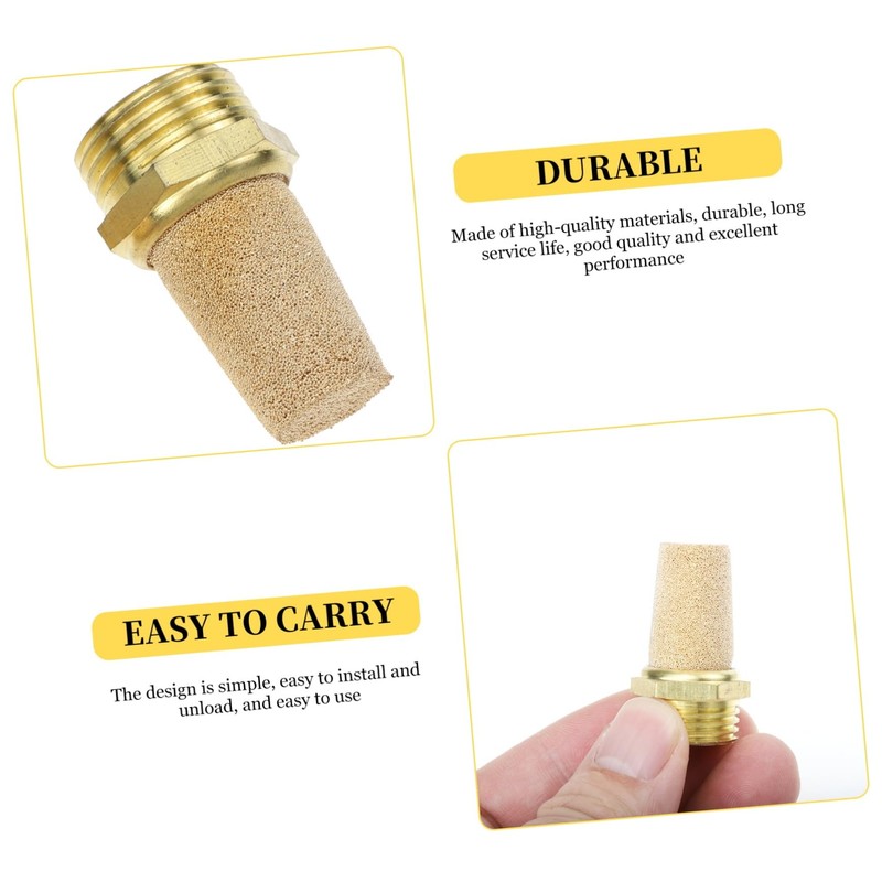 iplusmile 4pcs Pneumatic Muffler Thread Exhaust Muffler Valved Muffler Copper