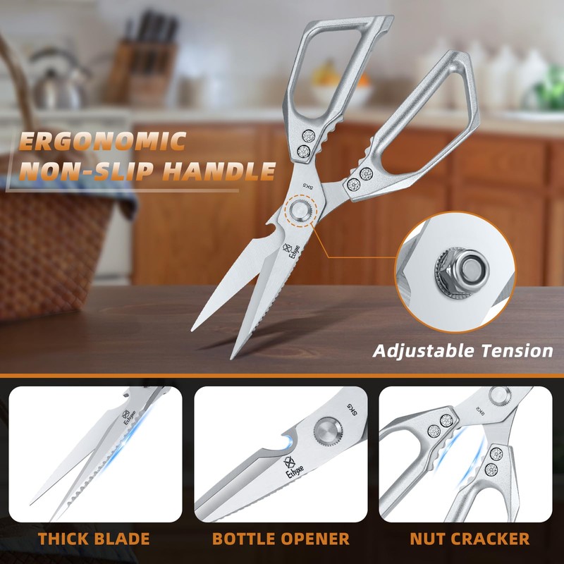 Ethyxe Kitchen Scissors All Purpose - Heavy Duty Poultry Shears,