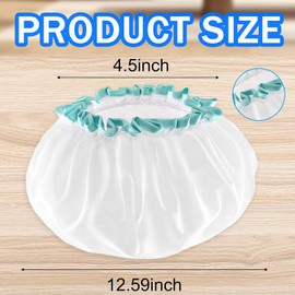 White Waterproof Large Shower Cap, 1Pcs Reusable Bonnets for All Hair Lengths, Ladies, Men and Kids