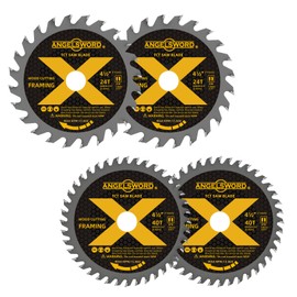 ANGELSWORD 4-1/2 Inch Circular Saw Blade for Ultra-Nice Wood Cutting, 24T&40T, 4 Pack, 3/8” Arbor