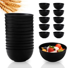 Lazycorner 12 Pcs Wheat Straw Cereal Bowls 26 Oz Wheat Straw Bowls Set Reusable Plastic Bowls for Soup Microwave & Dishwasher Safe Soup and Salad Bowls