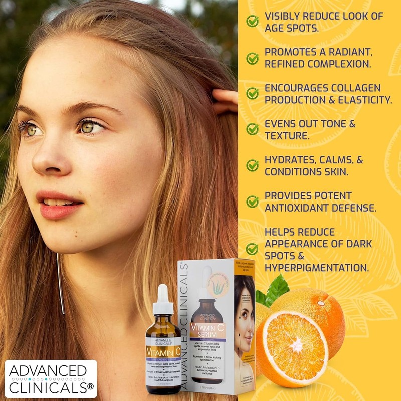 Advanced Clinicals Brightening Vitamin C Face Serum Anti Aging Eye