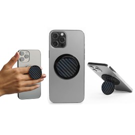 HANDL O MagSafe Carbon Fiber Removable Phone Grip & Stand for Smartphone – for Magnetic Charging