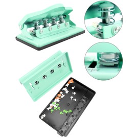 QWORK® Paper Hole Punch for Refillable Notebooks - Fits A4, A5, A6 Paper - Punching Capacity for 5 Papers