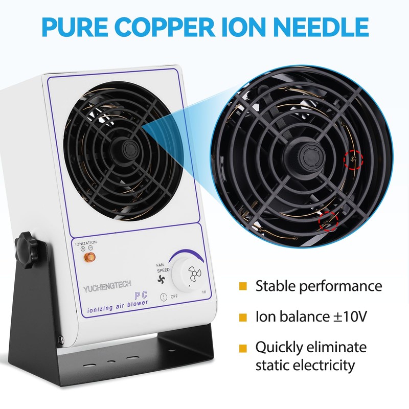 YUCHENGTECH Ionizing Air Blower Static Eliminator Fan Desktop Ionizer Air