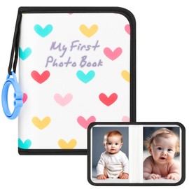 Baby Photo Book Holds 21 4x6 Photos, My First Photo Album for Baby or Toddler, Love" Baby Photo Book Soft No Hard Edges, Cute Book Gift for Baby Shower Newborns Family Photos (Black)