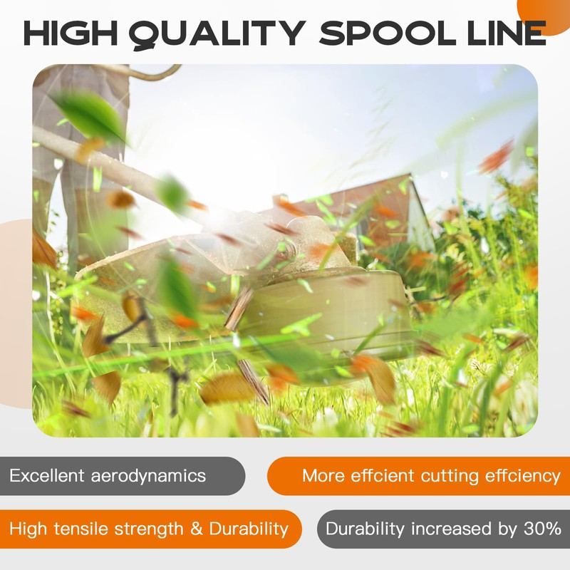 Kousika 7Pack .080" String Pre-Wound Spool Compatible with Hart Auto-Feed