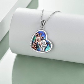 YFN Girls with Giraffe Earrings Necklace Bracelet for Women Sterling Silver Giraffe Jewellery Gifts for Giraffe Lovers, Sterling Silver, Cubic Zirconia