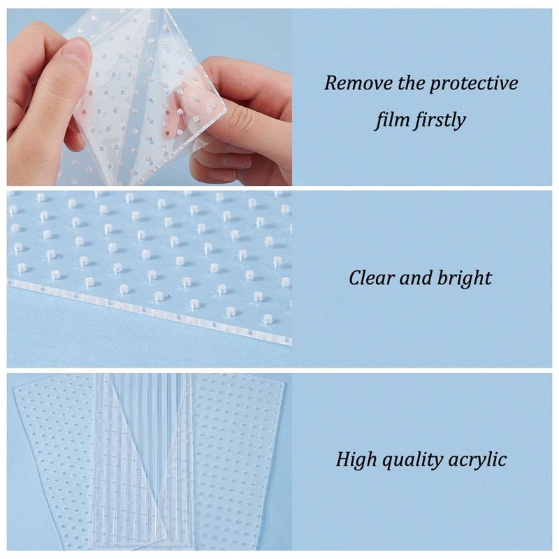 BENECREAT 3pcs Acrylic Sashiko Stencils Sashiko Template Dot and Line