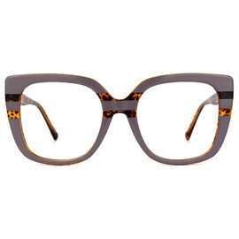 Zeelool Readers Stylish Oversized Square Reading Glasses Blue Light Blocking for Women Brenda ZOP02126 (Mauve, 0.5)