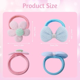 Ezfishoom Hair Rubber for Children, Set of 12, Ribbon, Bowknots, Flowers, Tangle-free, Stylish, Cute, Painless, Hair Accessories, Toddler, Hair Accessories, Hair Accessories, Hair Accessories, Hair