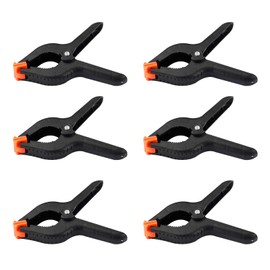 Strong Clips, Durable Plastic, Spring Clips, Suitable for Everyday Use, Photography, Industrial Use, etc., Set of 6, 4 Inches, Black