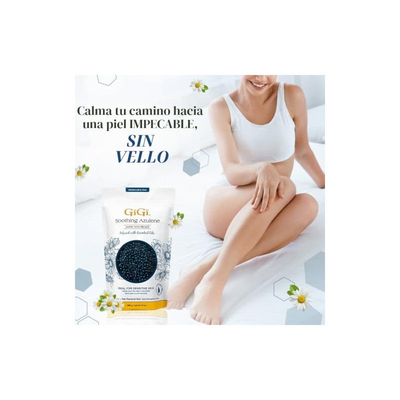 GiGi Hard Wax Beads, Soothing Azulene Hair Removal Wax for