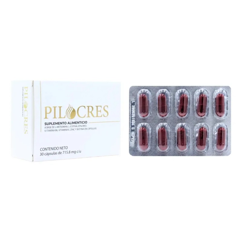 Pilocres Suplemento Alimenticio 30 Cápsulas Sin Sabor