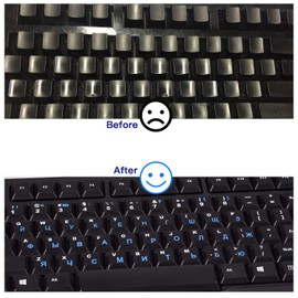 2PCS Universal Arabic Keyboard Stickers, Matte Replacement Arabic Keyboard Stickers with White Font on Black Background for Laptops and Desktops