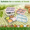 Stainless Steel Snack Containers, 4 Compartment Bento Snack Box with