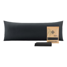 DOWNSTORIA Body Pillow Cover, Ultra Soft Microfiber Long Pillowcase, Envelope Closure Large Pillow Cases 20x54 inch (Black)