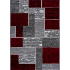 L'Baiet Verena Geometric Area Rug Red Grey 2' x 6' Runner Throw Rugs Carpet for Living Room, Bedroom, Dining Table, Office, Hallway, Foyer | Neutral Colorful Modern Abstract Home Decor