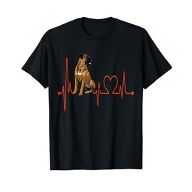 Black Mouth Cur Dog Heartbeat EKG My Dogs Are My Cardio T-Shirt