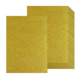 20 Sheets A4 Gold Glitter Cardstock Paper, Thick Glitter Craft Paper 250gsm Sparkle Cardstock for Scrapbook DIY Art Project Greeting Cards Wedding Birthday Party Decoration (Gold)
