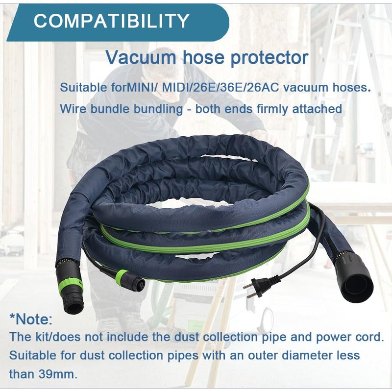 HNSL 5m Nylon Vacuum Hose Protective Cover for 32-37mm Outer
