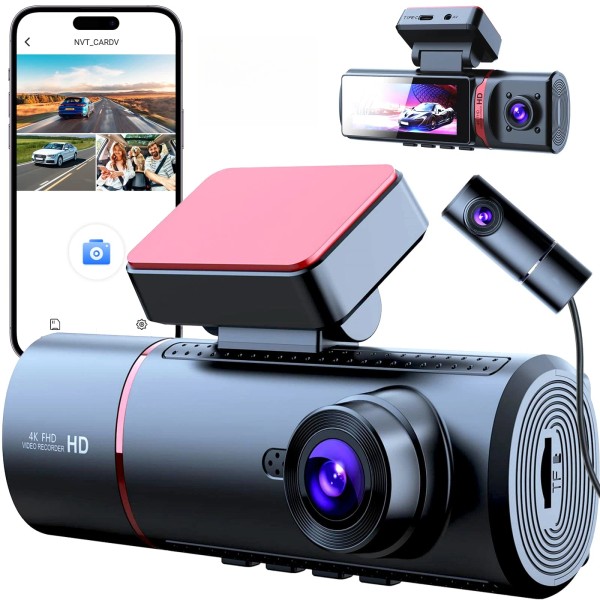 ANSVICAM 4K UHD Dash Cam Car DVR WIFI 3 Channel