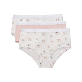 MeMoi Girls' 3 Pair Pack Ditsy Floral Multi Briefs Winter White-Pink 14