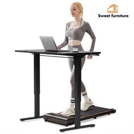 SweetFurniture S -  Electric Standing Desk with Memory Preset, Ergonomic Height Adjustable Table with T-Shaped Metal Bracket Modern Workstations - Color: Oak, Size: 48 *24