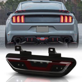 ACANII - For 2015-2021 Ford Mustang Black Housing Smoked Lens w/Red LED Tube Parking Light Reverse Back Up Lamp Assembly