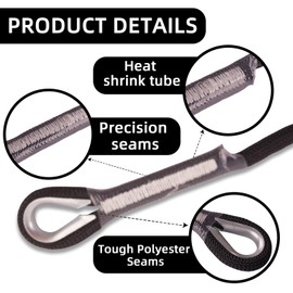 Dellna Outdoor Static Climbing Rope for Adults - High Strength Rope for Rock Climbing, Tree Climbing, Hiking, Arborist, Rescue & Camping - Black(10m/32ft, 20m/64ft, 30m/96ft)