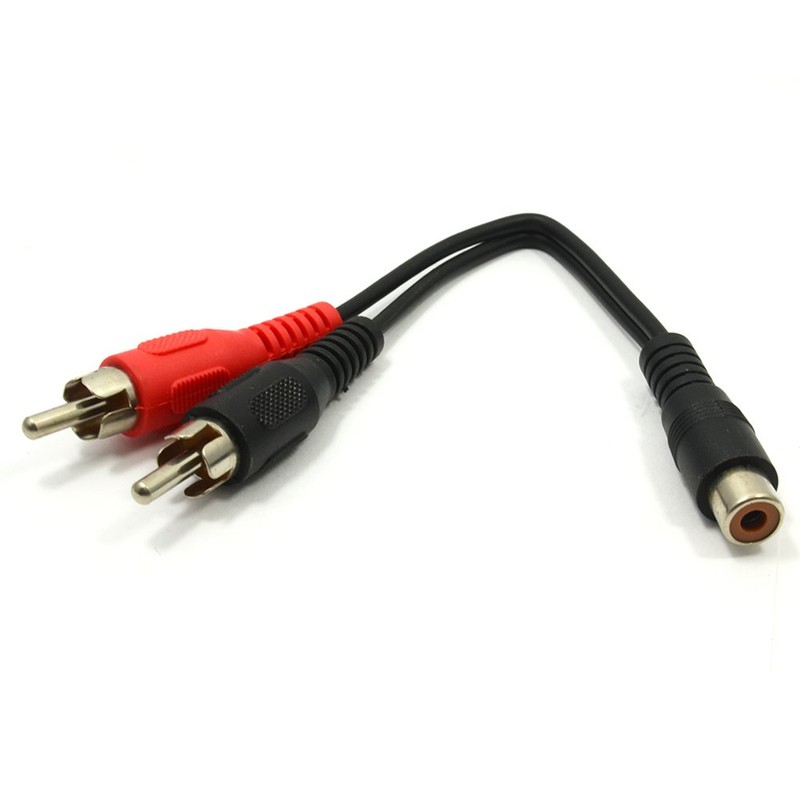 Twin Phono to Single Phono Socket Extension 0.15m