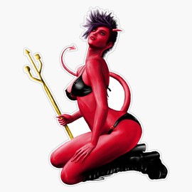 HOF Trading Little Punk Rock Devil Vinyl Sticker Waterproof Decal Laptop Wall Window Bumper Sticker 5"