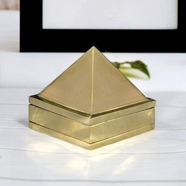Hari Darpan Pure Brass Wish Pyramid 3 Layer Size 2 inch with 91 Pyramids for Vastu and Feng Shui Pyramid | Home Decor for Pooja, Antique Items God Prayer