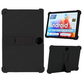 Silicone Case for TUOHAITIME C5 11 inch/COLORROOM C5/JIKOCXN C5 / aiprotablet C5 Tablet 11 lnch Android Tablet case,Kids Friendly Cover Adjustable Stand (Black)